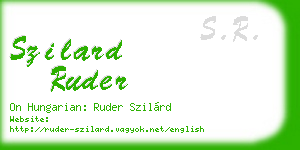 szilard ruder business card